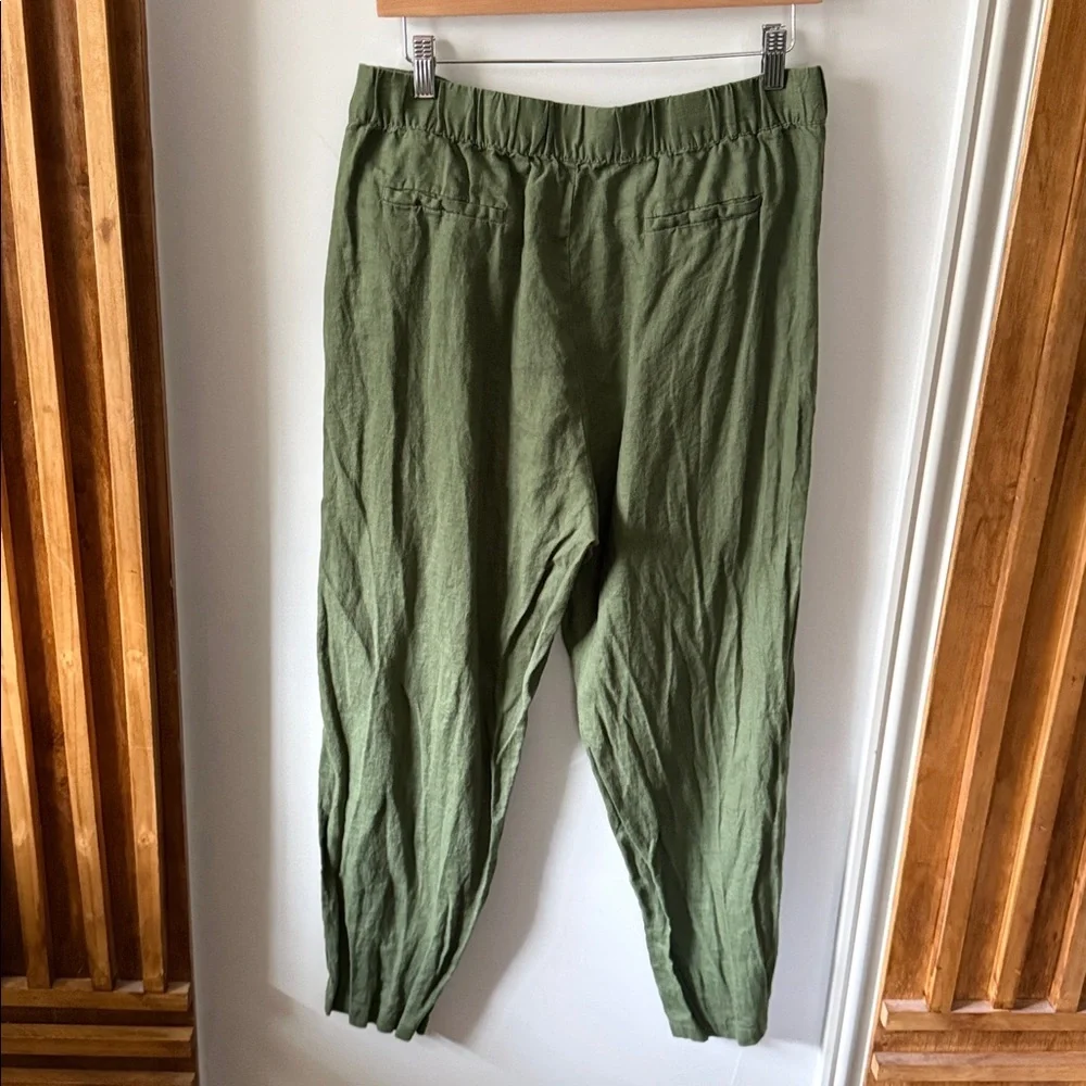 Zara 100% Linen Pull On Trouser Relaxed Pants. Size L - Picture 3 of 7